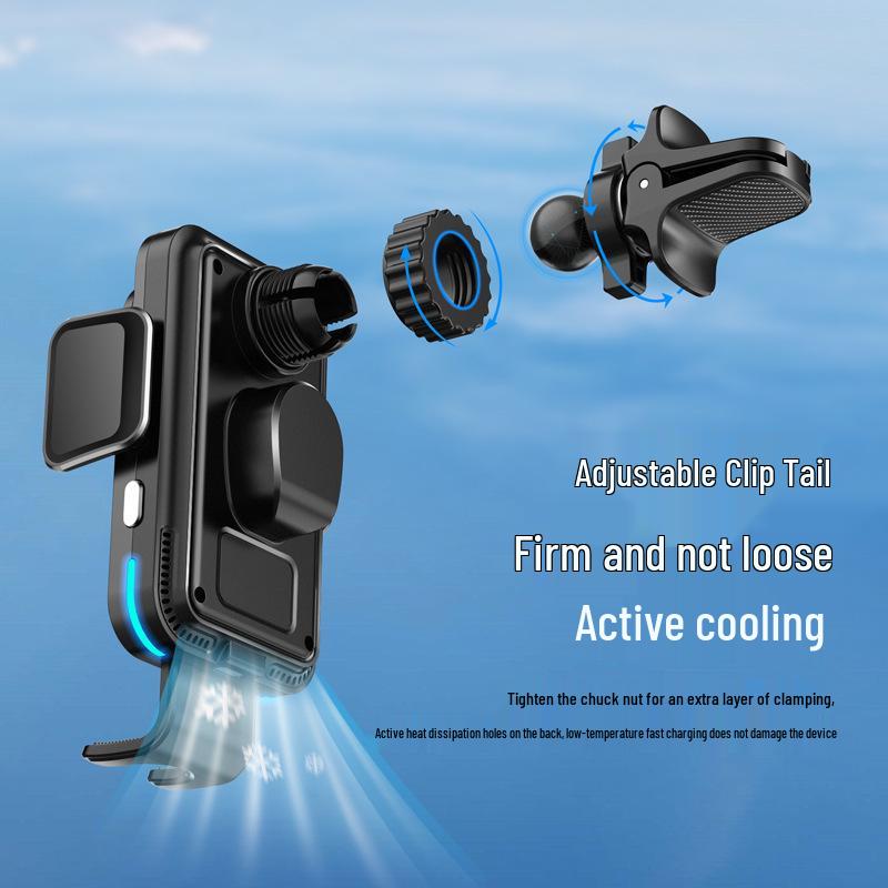 15W Fast Wireless Charger & Auto-Sensing Phone Holder for Car Vent