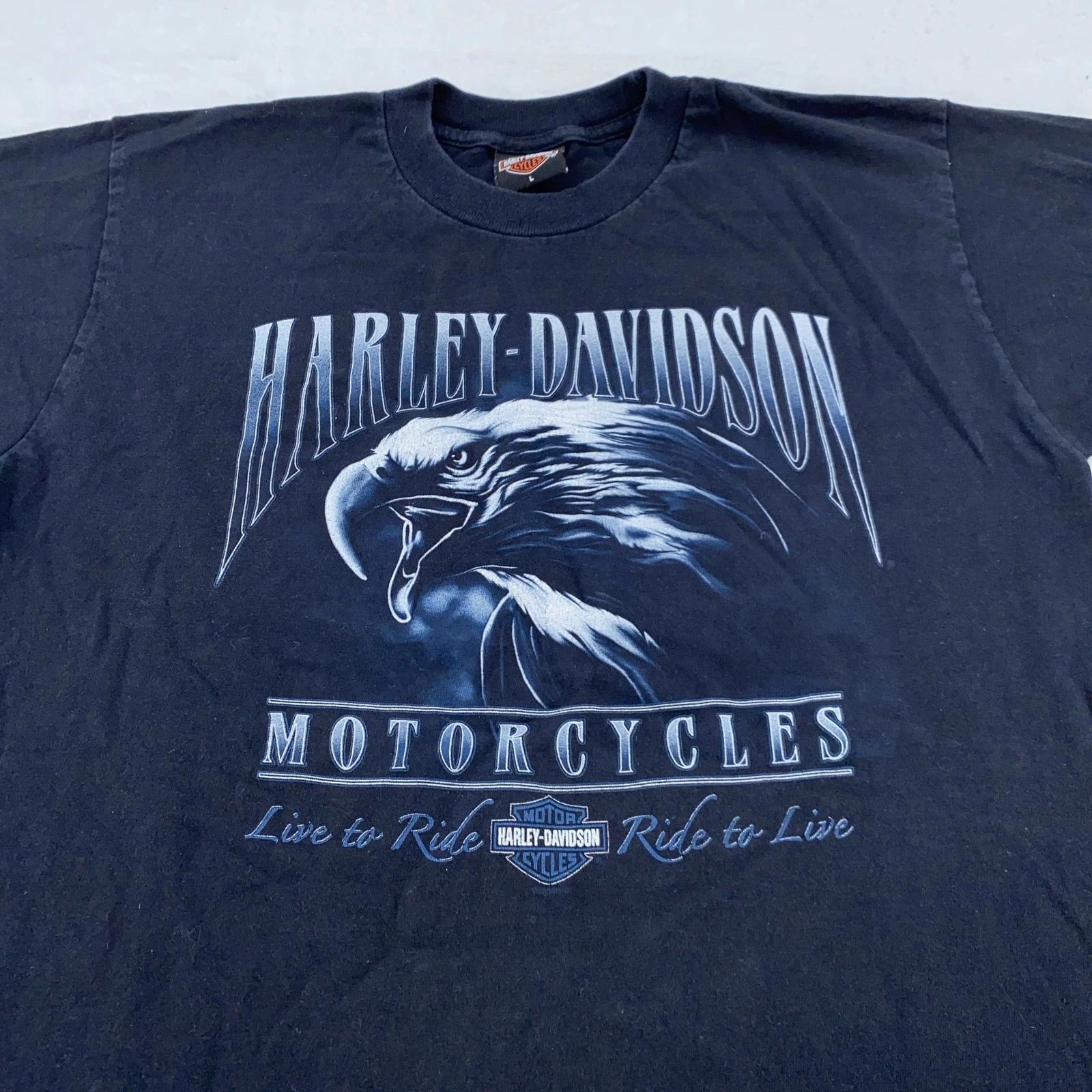 Винтажный Harley-Davidson St. Футболка Пит-Бич Флорида Мужская M/L Мотоцикл США 90-е L
