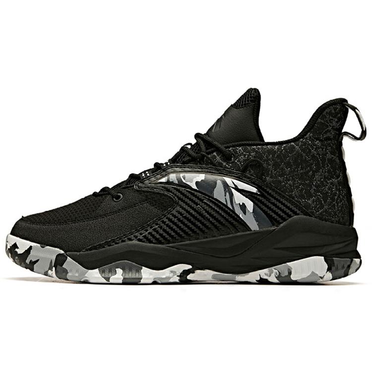

Anta Cushioning Abrasion Resistant Slip Resistant Mid top Basketball Shoes Men s Black White Gray 112141148R-1 40