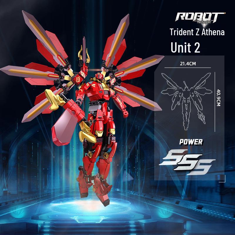 Little Luban B1120-52 Trident Athena Mecha Ember Guerrilla Building Block Toy