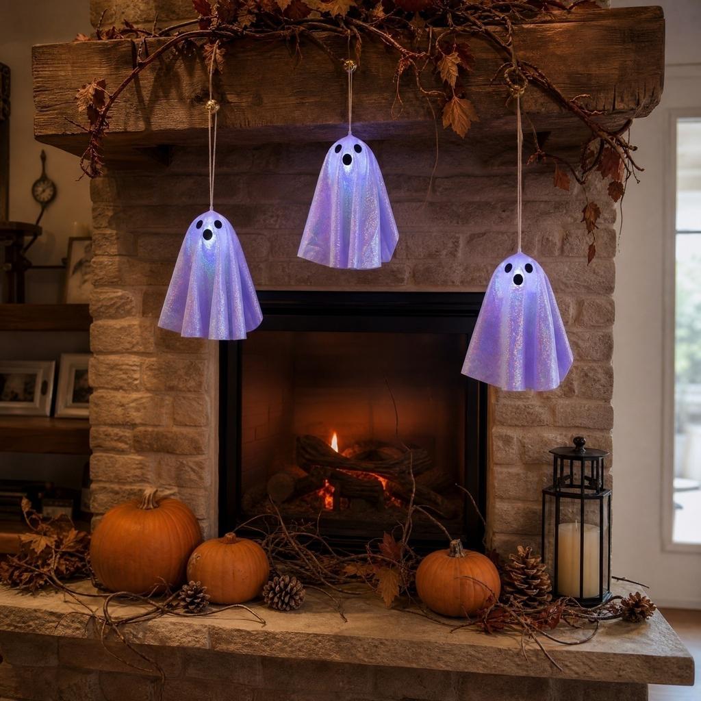 Halloween Decorations, .4in Glowing Lights for Indoor Outdoor House Party, Porch Yard Garden Tree Hanging Ornaments