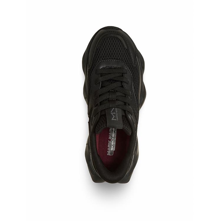 Skechers Street Mesh Synthetic Leather Comfortable Lace-Up Round Toe Shock Absorbing Breathable Dad Shoes Women sneakers 191943-BBK