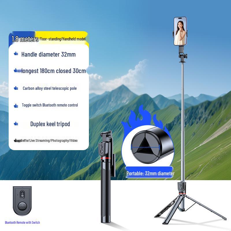 Bluetooth selfie tyč: Přenosný teleskopický stativ pro fotografování mobilním telefonem a živé vysílání