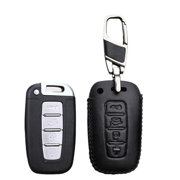 Genuine Leather Car Key Cover for Hyundai Mistra, Elantra, Tucson, IX35, IX25, Sonata 9, Verna