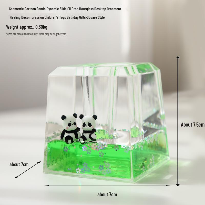 Panda Olejová přesýpací hodina: Kreativní stolní časovač, Uklidňovač stresu, Dárek pro děti pro emocionální klid.