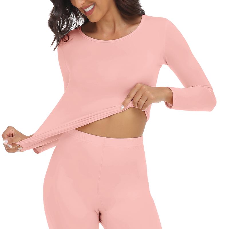 Seamless Warm Thermal Underwear Set 2 Piece Long John Top and Pant Womens Winter Autumn Under Layer Clothes