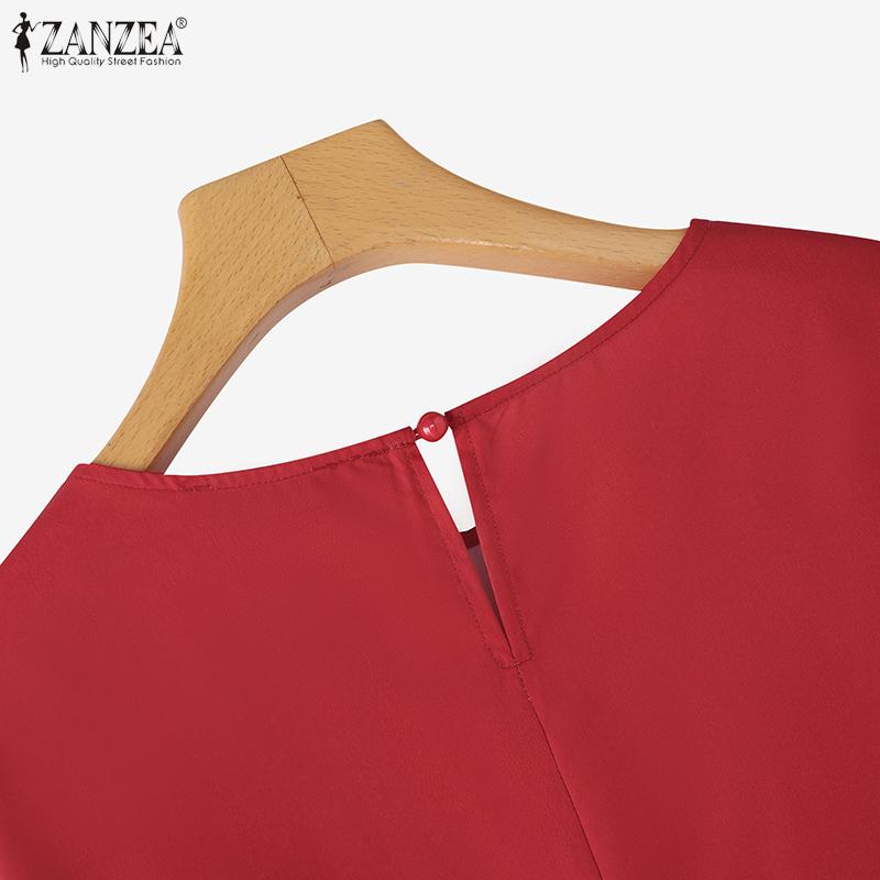 ZANZEA Bluză lejeră pentru femei cu mâneci 3/4 și imprimeu floral casual