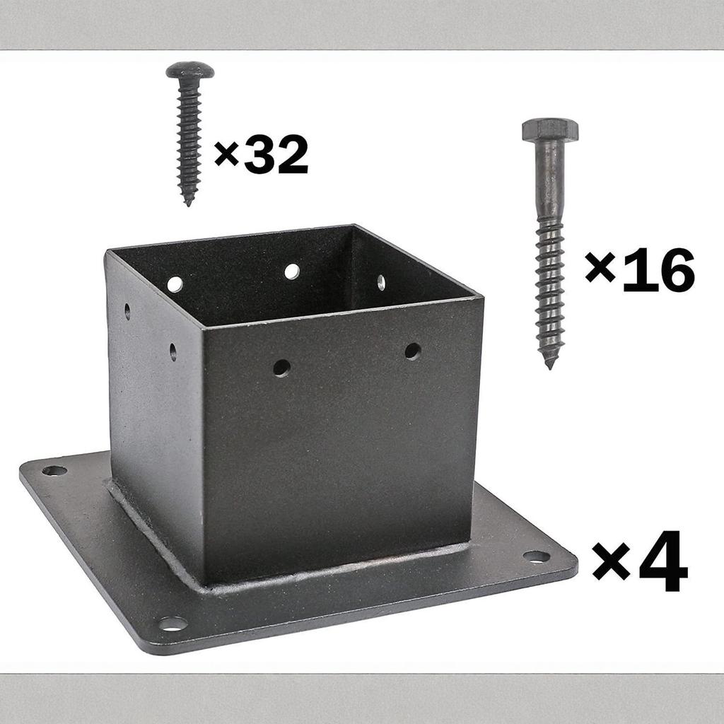 Post Flange Anchor Base with Screws for Railing