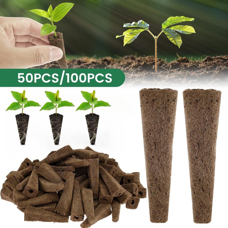 Seed Grow Sponges Hydroponic Pods Kit with Plant Labels Replacement Root Growth Sponges Indoor Gardening Accessories