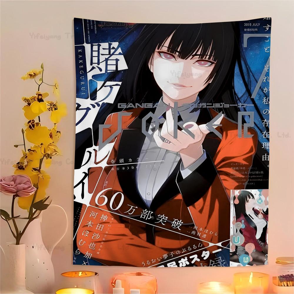 Kakegurui Jabami Yumeko Chart Tapestry Art Science Fiction Room Home Decor Cheap Hippie Wall Hanging