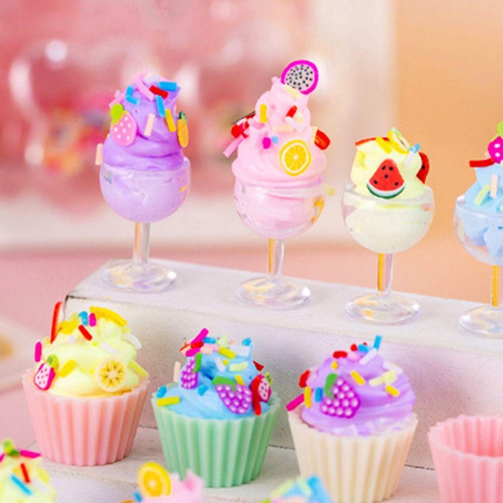 DIY Cake Model Simulation Cream Play House Toy Cartoon Ice Cream Dessert Making  Decoration