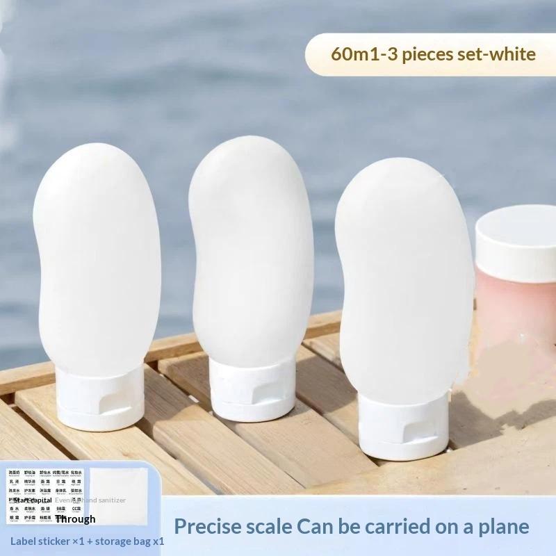 3 Pcs 60Ml Silicone Travel Squeeze Bottles Leak Proof Accurate Dispensing For Skincare Toiletry Storage Business Vacation Trips