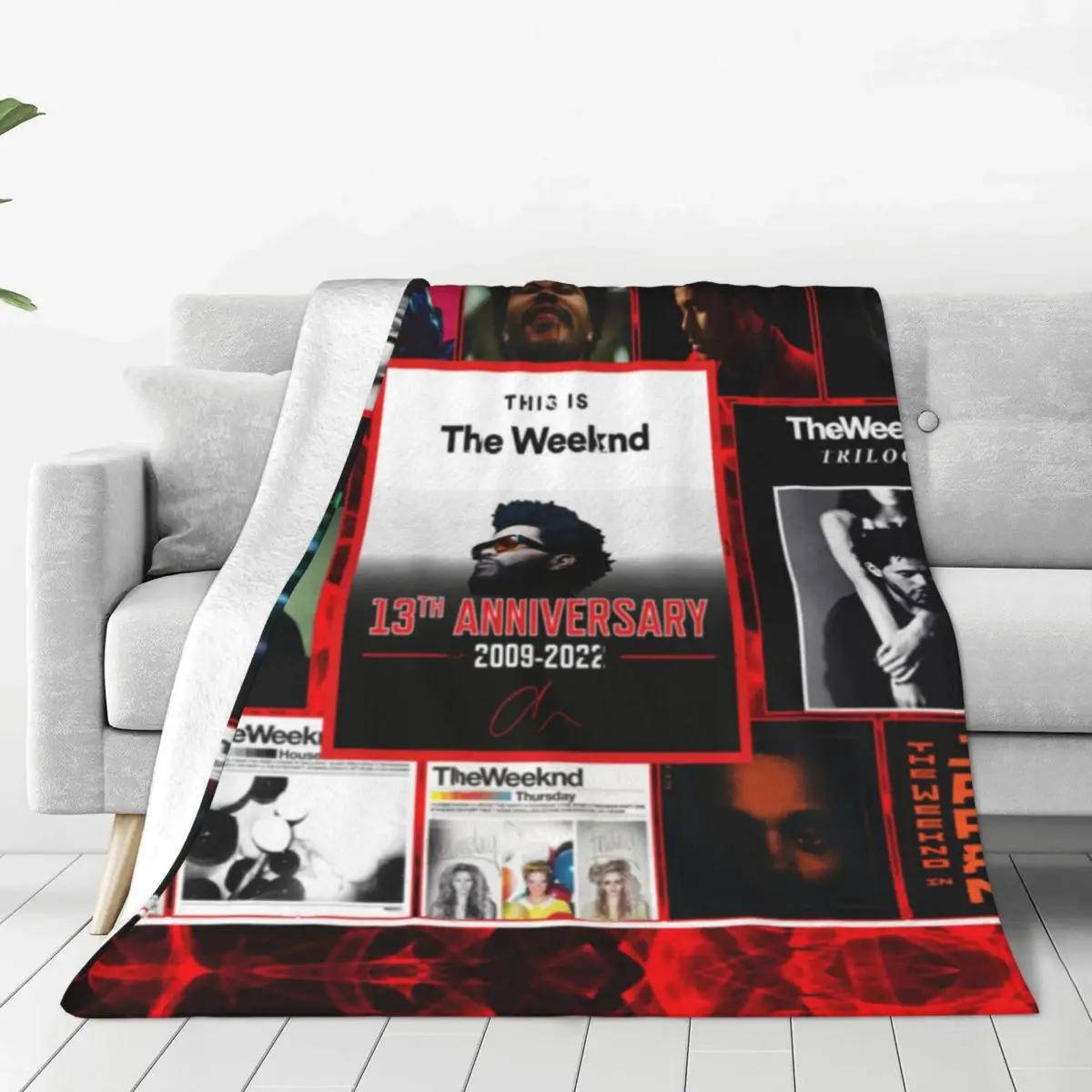 

The Weeknd Flannel Blanket Greatest Albums Hip Hop Throw Blanket for Couch Bed Travel Office Colorful Bedspread Sofa Bed Cover 80x120cm