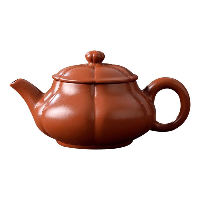 Hand-pulled pot Purple sand teapot Large capacity inverted handmade teapot Kung Fu tea set Teacup teapot set