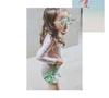 Korean Floral Long Sleeve Baby Girl Swimsuit - Retro Style