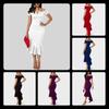 Elegant 2023 Autumn Fashion Women's V Neck Off Shoulder Short Sleeve A Line Dress