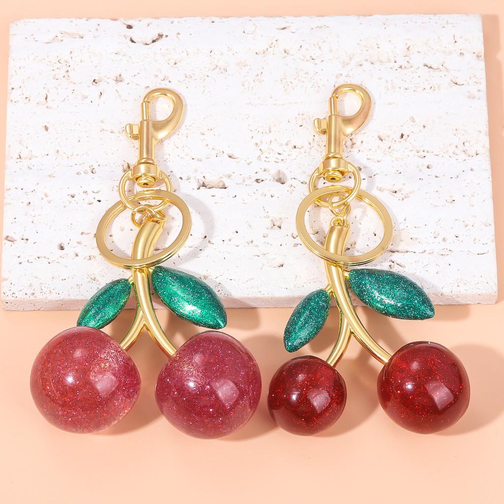 Tree Resin Cherry Keychain For Women Gifts With Creative Car Decorals And Fashion Style