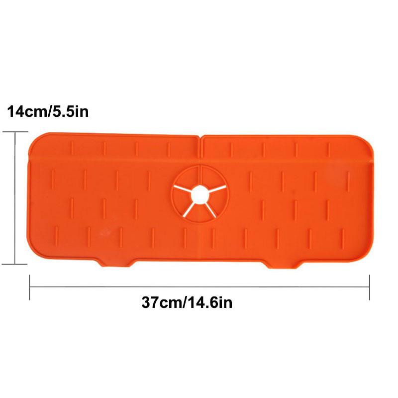 Silicone Kitchen Faucet Mat for Sink Sponge Drain Rack Foldable Sink Mat Faucet Splash Catcher Bathroom Countertop Protector Mat