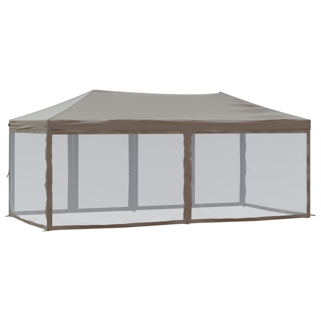 Foldable Party Tent with Side Walls Taupe 3x6 M