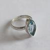 Blue Topaz Ring, 925 Sterling Silver Handmade Promise Ring for Women, Natural Marquise Gemstone Jewelry, December Birthstone