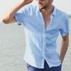 Luxury Men's Short Sleeve Linen T-shirt For Daily Wear In Casual Loose Fit
