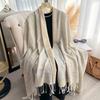 Winter  Thick Pashmina Accessory For Women Tassel-Edged Blanket Design Timeless Paisley Pattern Warm Shawl Wrap & Multi