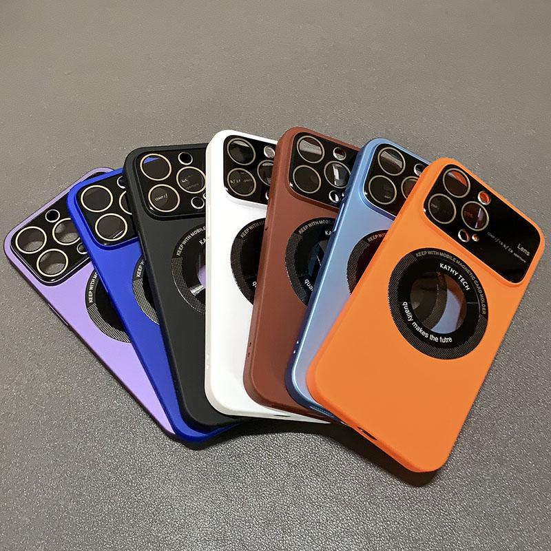 Luxuriöse magnetische Anziehungs-Handyhülle für IPhone 14 13 12 Pro Max 14 Plus für Magsafe Wireless Charging Lens Protection Cover