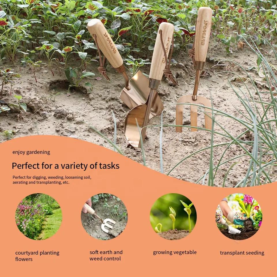 Gardening Tools, Gardening Hand Tool Set, Wooden Handle Stainless Steel Weeder, Puller, Garden Tools