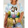 Summer Fashionable Fun Colorful Animals Round Neck Short Sleeved T-Shirts Personalized Soft Comfortable Loose Breathable Leisure Womens T-Shirts