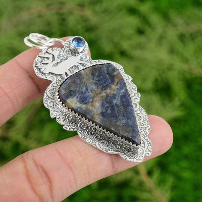 Töchtertag Sale Sterlingsilber Sodalith Rohstein Tansanit Quarz Anhänger