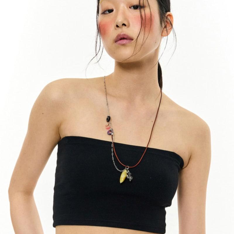 KIMZISU Stone Combi Necklace - Anchor _ BROWN