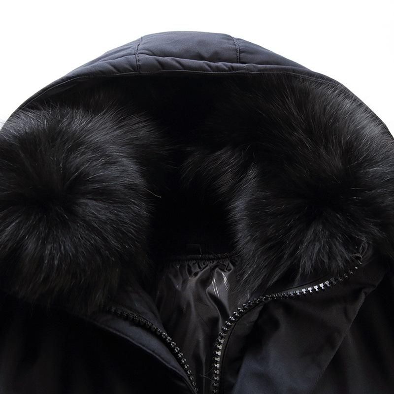 New Men's Down Jacket for Men's Mid-length Live-length Live-face Removable Suitable for Middle-aged and Elderly People In Autumn and Winter