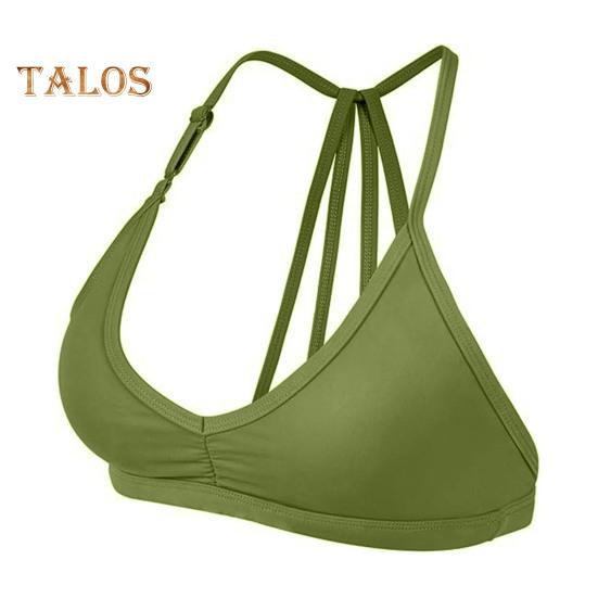 

Женский спортивный бюстгальтер со съемными бретельками, беспроводной, с бретельками, спинка-борцовка, лифчик для йоги и фитнеса, быстросохнущий, без косточек, укороченный топ для тренировок в спортзале S армия зеленый