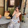 New French Floral Suspender Dress Women's Summer Small High-end Temperament Waist Dress