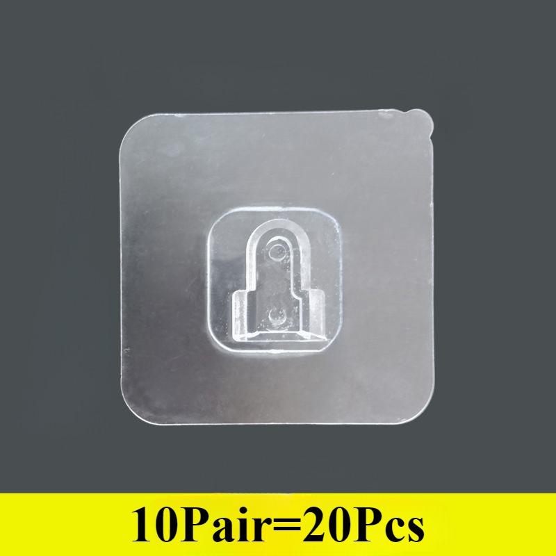 Selbstklebende Wandhaken, transparent, doppelseitig, Haken für Küche, Badezimmer, Aufbewahrung, Kleiderbügel, Stecker, Saugnapfhalter, Home Organizer