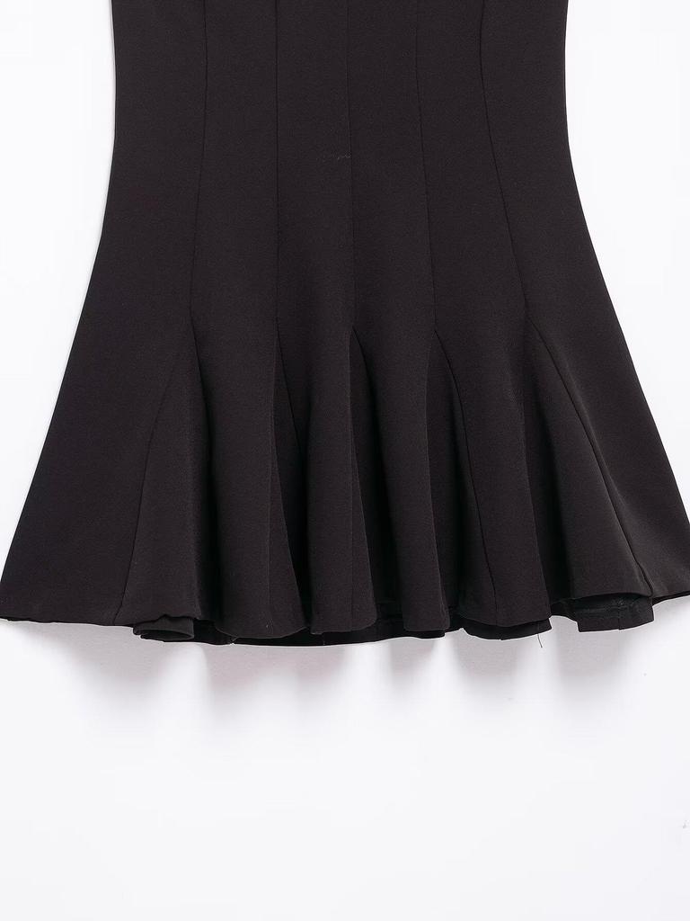 Spring Classic Wave Pattern Strapless Dress