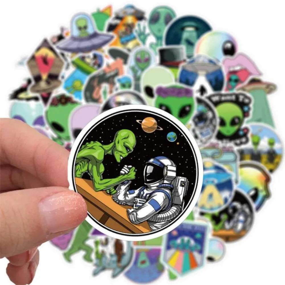 50PCS New Alien Cartoon Graffiti Boy Toy Luggage Laptop Helmet Waterproof Without Leaving Glue Stickers