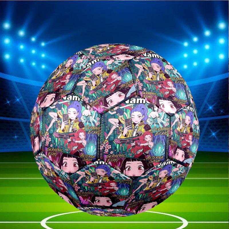 Custom Name Personalized Kpop Demon Hunter Print Size 5 Soccer Ball Training & Match Football, for Team, Kicking, Gift for Football Enthusiasts