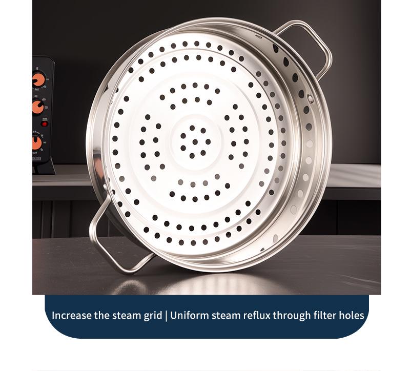 11-Piece Stainless Steel Soup and Steamer Pot Set, Large Sizes 28-36cm for Export Kitchen Cooking