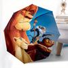 1 Auto Open Lion King Characters Themed Colorful 8 rib Portable Umbrella for Men and Women, A Compact Commuting Companion Suitable for Daily