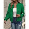 Spring and Autumn Women's New Fashion Checkered Zipper Round Neck Long Sleeve Coat for Women