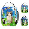 Retro Frutiger Aero Art Lunch Bag Picnic Lunch Box For Women Aesthetic Tote Food Bags Waterproof Portable Zipper Cooler Bag