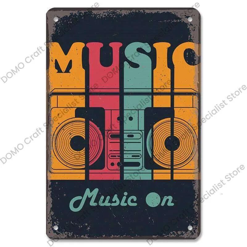 Retro Poster Tin Signs CD Radio Guitar Singer Vintage Metal Plate Wall Decor Music Party Bar Club Living Room 26T0104 26T0104