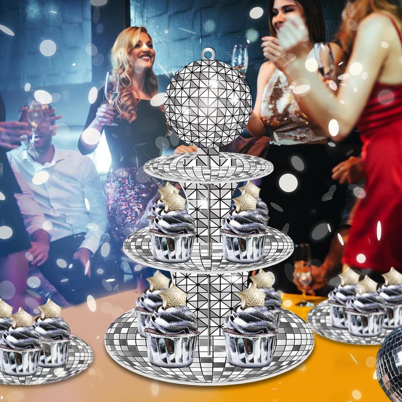 Cardboard Cupcake Tower 3 Layer Cake Cardboard Display Holder Cupcake Stands Cupcake Display Holder Silver Spotlight Pattern