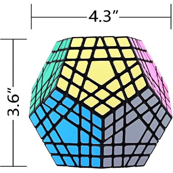 Hann Megaminx Pyraminx Speed Cube 2x2 3x3 Kilominx Megaminx Pyramid Dodecahedron Black Magic Cube Puzzle Games Twist Fidget Toys (5x5 Megaminx Black)