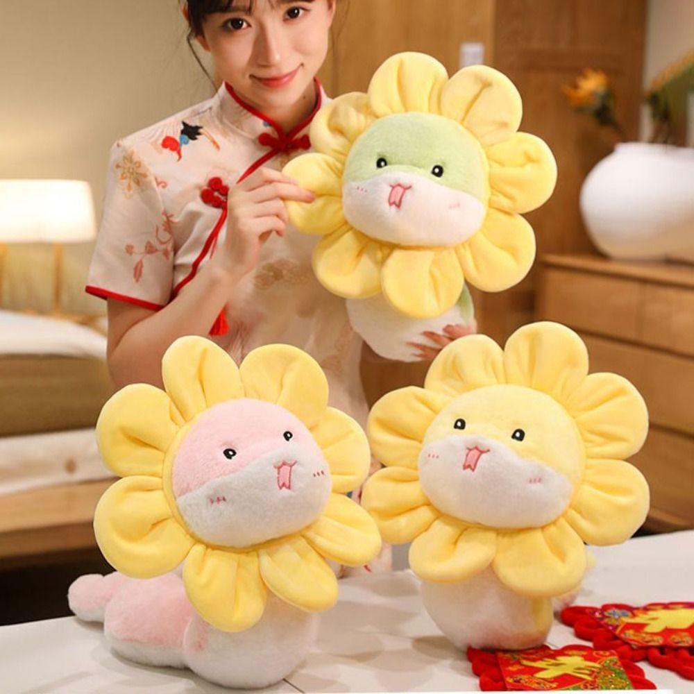 24CM Snake Stuffed Toy Lion Dance Snake New Year Mascot Novelty Snake Plush Dolls  Girls Toys