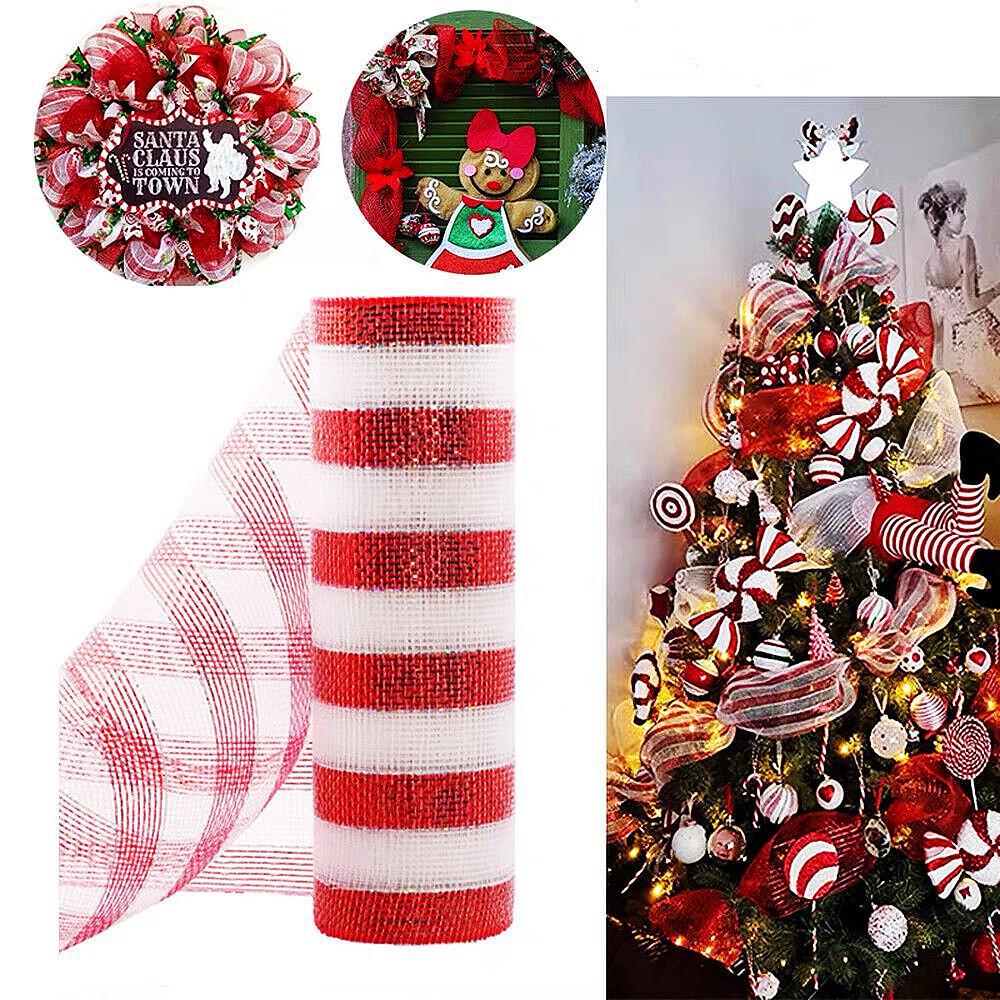 Christmas Tree Creative DIY Decoration Ribbon Bow Mesh Belt