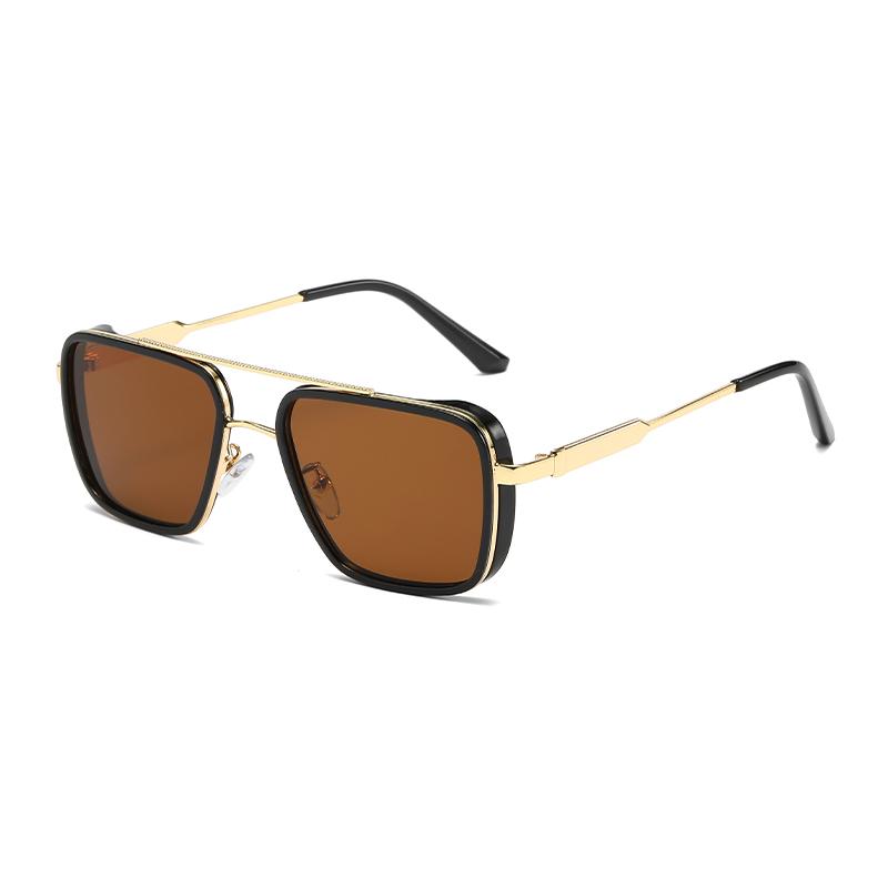 Trendy Metal Square Steampunk Sunglasses Custom Logo  Metal Shades Sun Glasses