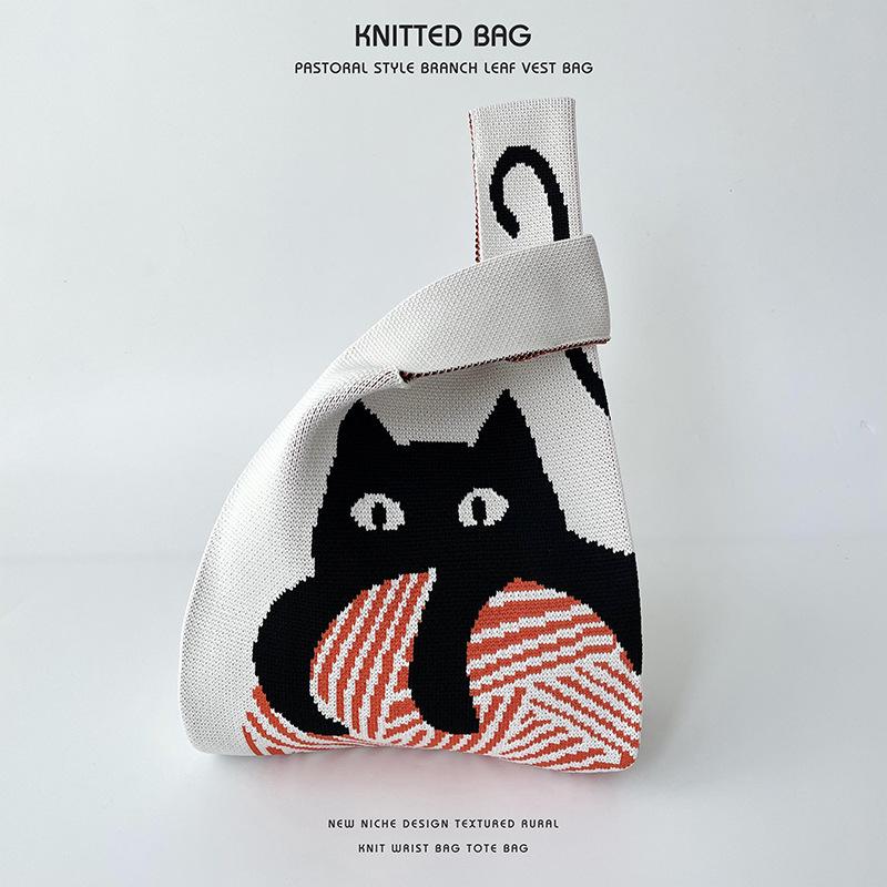 Women's Colorful Knitted Handbag - Stylish, Niche Design Shoulder Bag