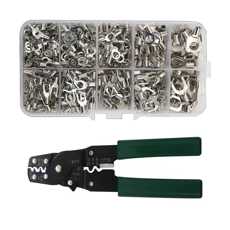 Cold Press Wiring Terminal Kit with Crimping Pliers